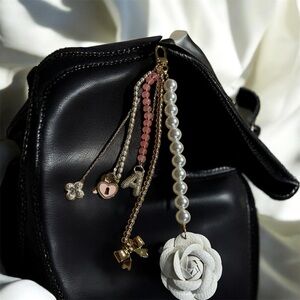 Pearl and Rose Purse Charms